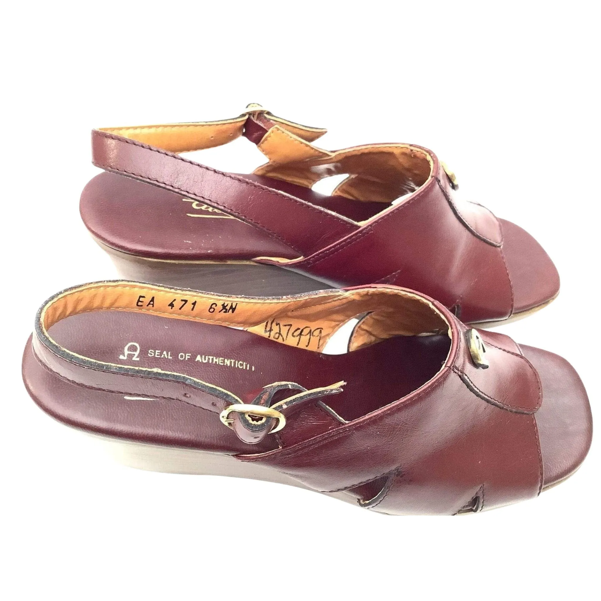 Aigner Oxblood Wedges