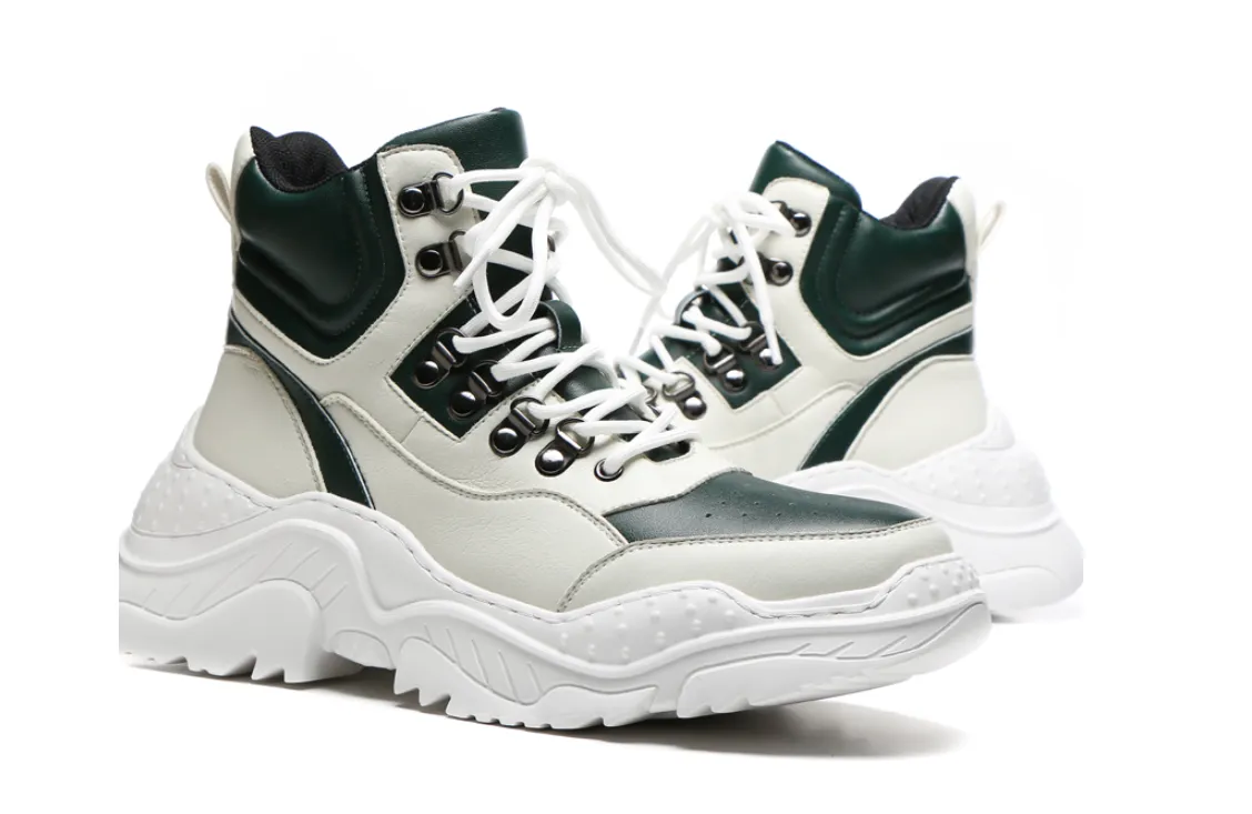BOOPDO MESS DESIGN HIGH TOP TRAINERS WITH CHUNKY SOLE