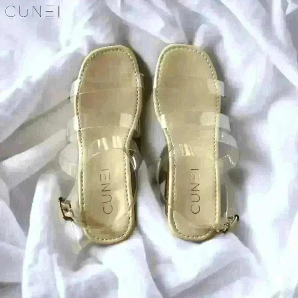 Clear Strap Jute Wrap Wedges