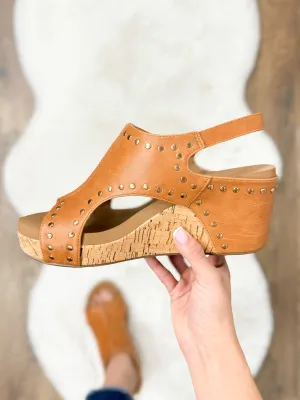 Corkys Carley Wedges - Cognac Studs