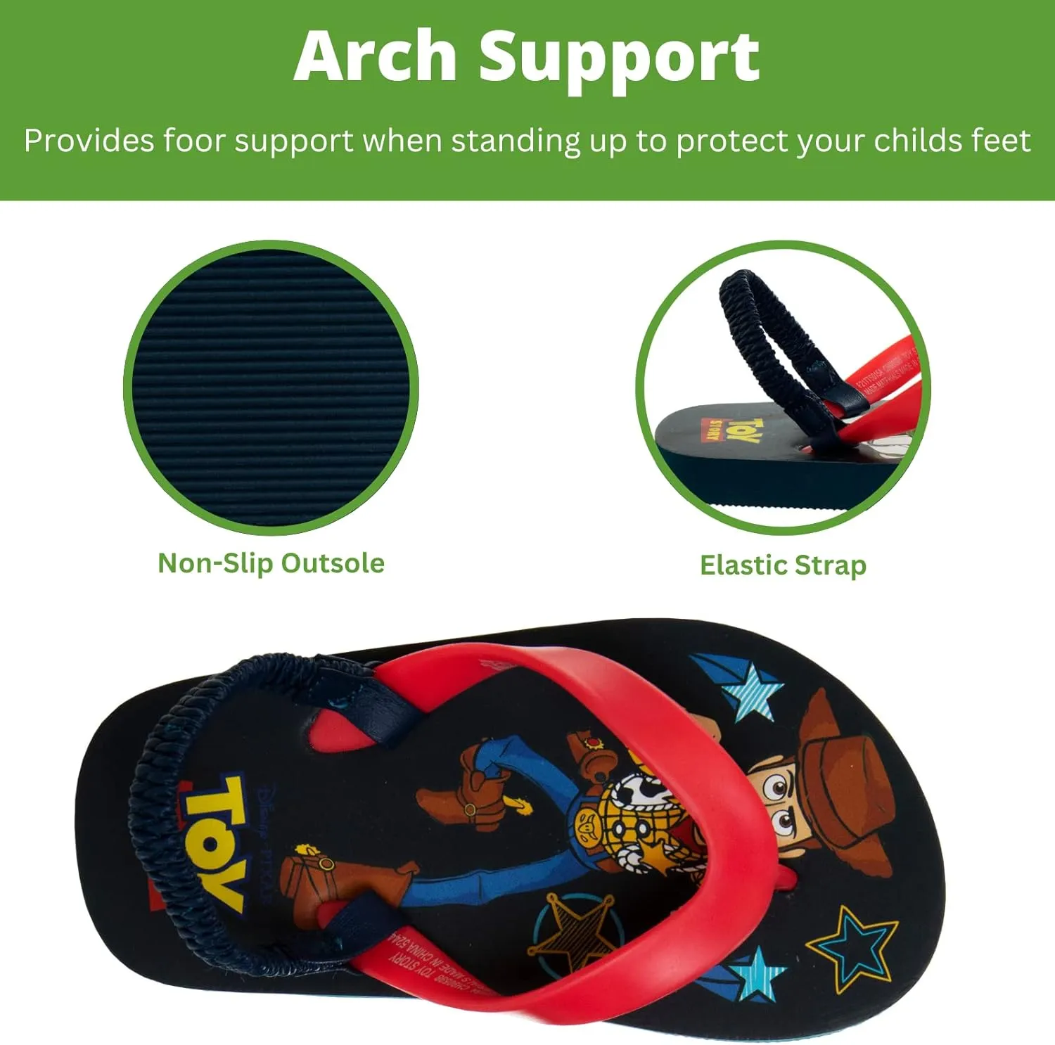 Disney Girls Boys Character Flip Flops Sandals Kids Water Shoes - Minnie Mickey Moana Toy Story Frozen Cars Encanto Princess Thong Beach Slides Slip On Quick Dry (Toddler-Little Kid)