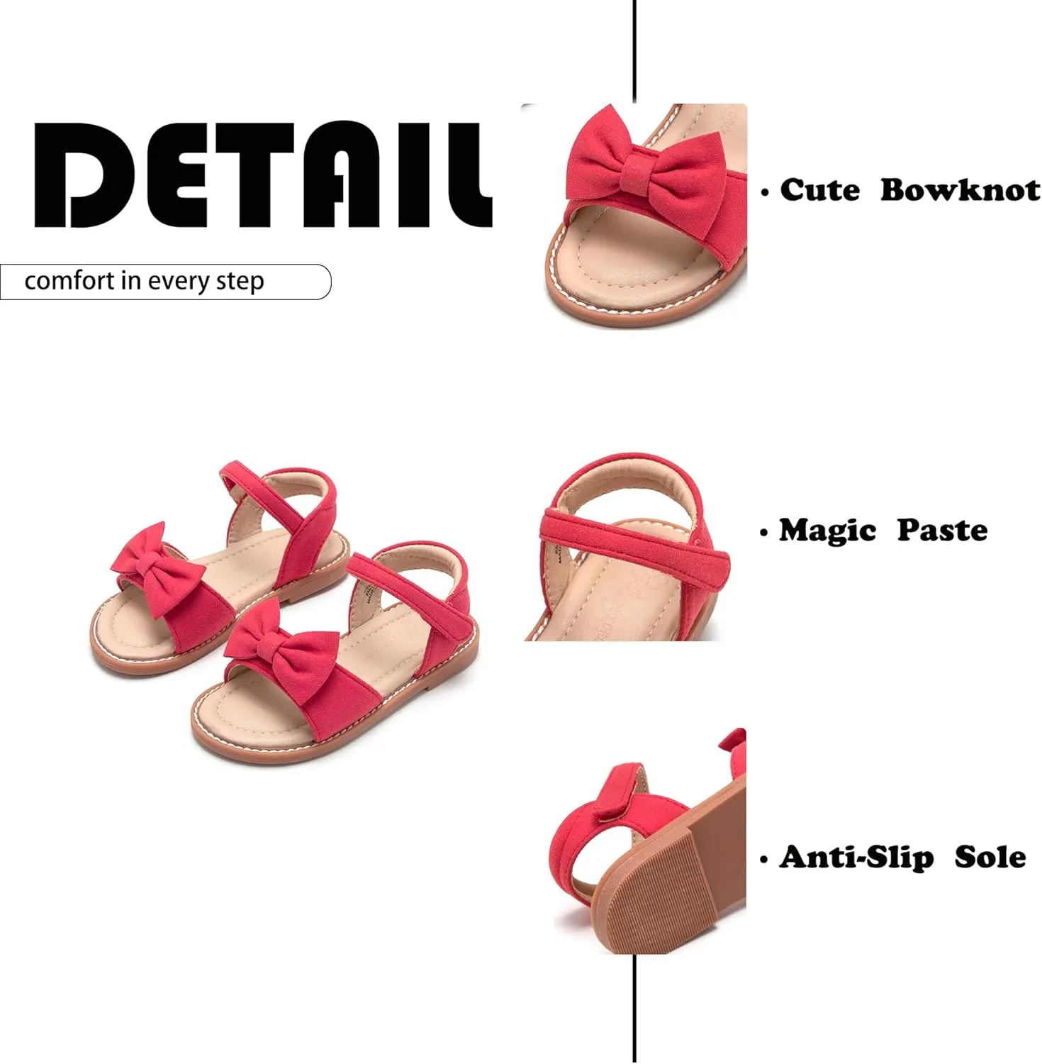 Flaryzone Toddler Little Girls Glitter Flower Open-Toe Flat Dress Sandals Summer Shoes