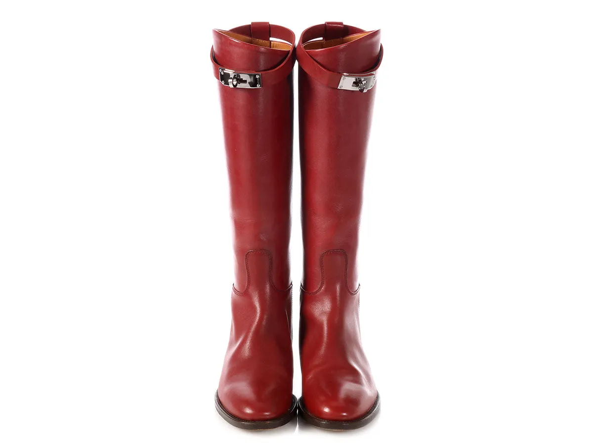 Hermès Burgundy Jumping Boots