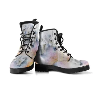 Horse Lover Women's Vegan Leather Combat Boots