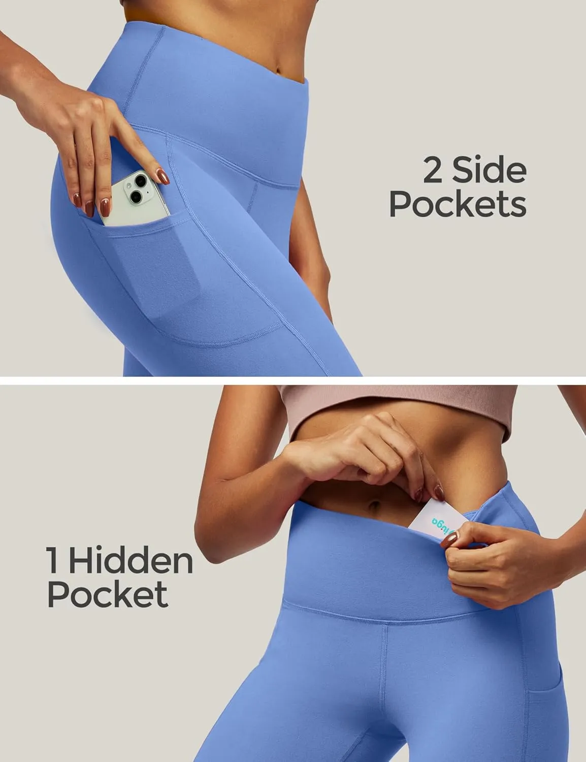 IUGA High Waist Yoga Pants with Pockets, Leggings for Women Tummy Control, Workout Leggings for Women 4 Way Stretch