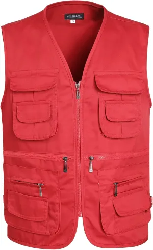 Men??s Fishing Vest Summer Outdoor Work Safari Travel Photo Vest with Multi Pockets