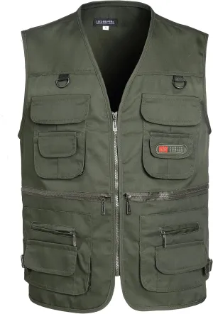 Men??s Fishing Vest Summer Outdoor Work Safari Travel Photo Vest with Multi Pockets