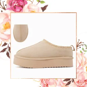 Platform Slipon Cozy Mules
