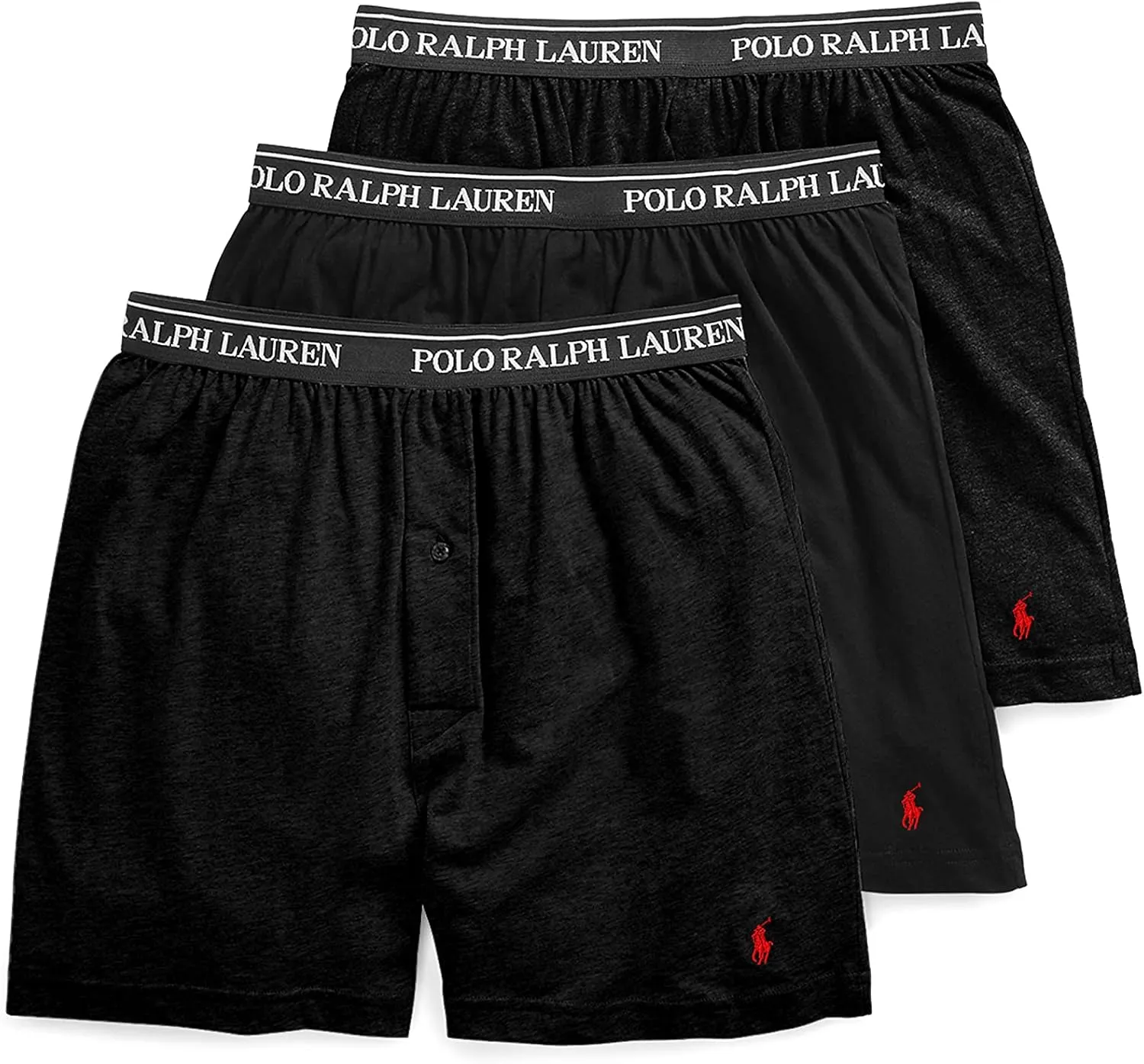 POLO RALPH LAUREN Men's Classic Fit Cotton Knit Boxer Shorts-3 Pack