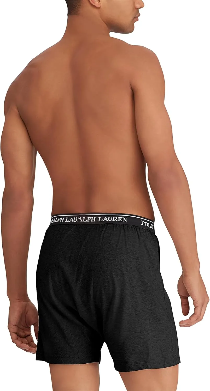 POLO RALPH LAUREN Men's Classic Fit Cotton Knit Boxer Shorts-3 Pack