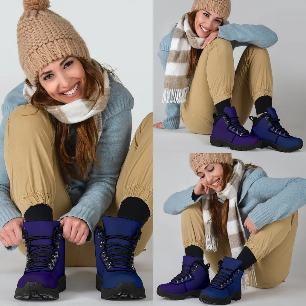 Purple Foot Blue Foot Grunge Women's Alpine Boots