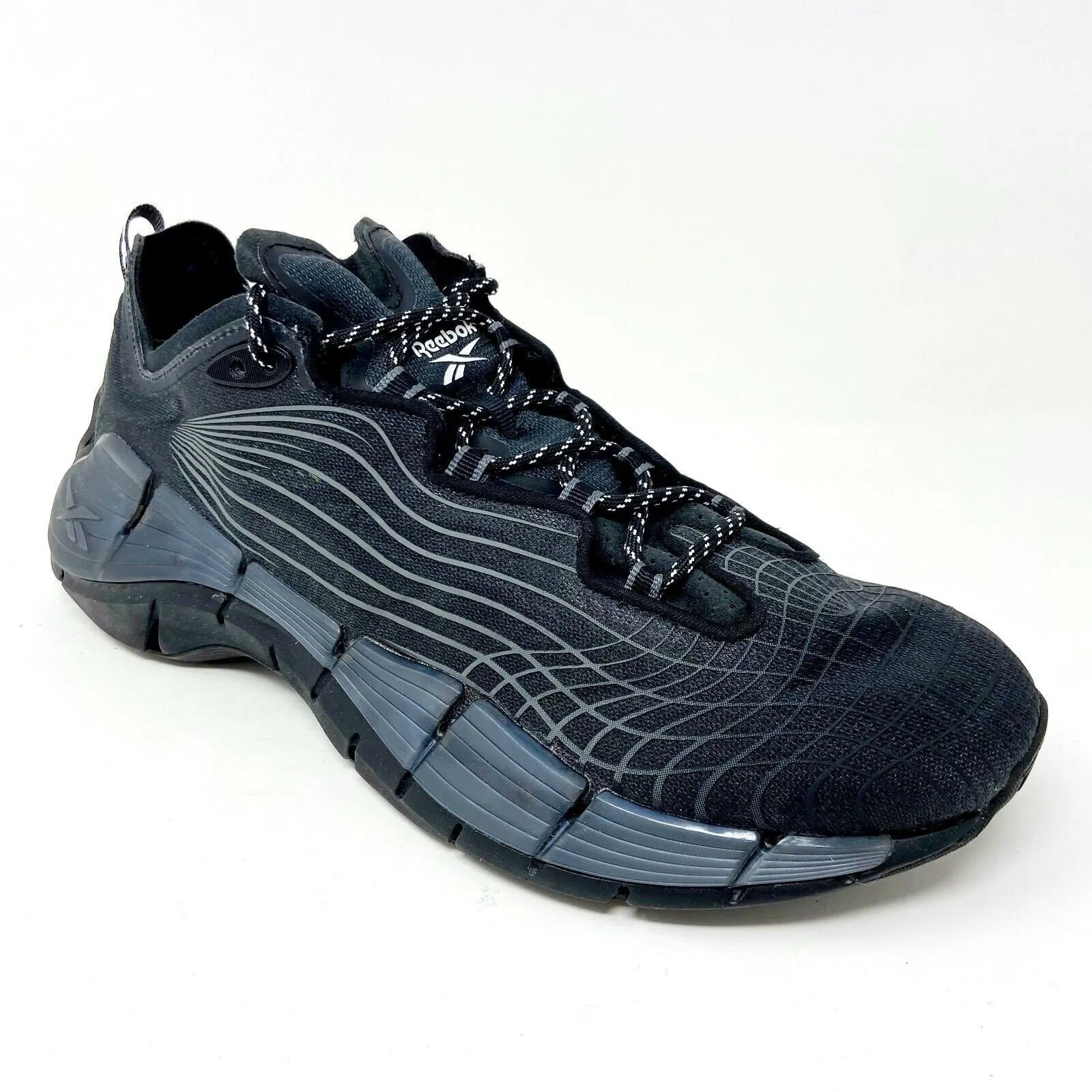 Reebok Zig Kinetica II Core Black Grey Energy Glow Mens Running Shoes FX9340