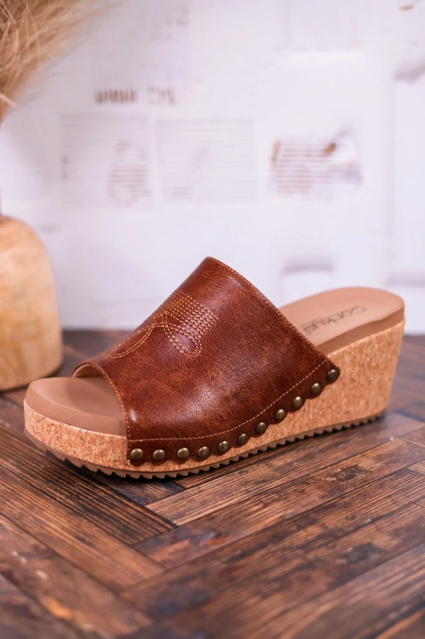 Saddle Up Brown Wedges