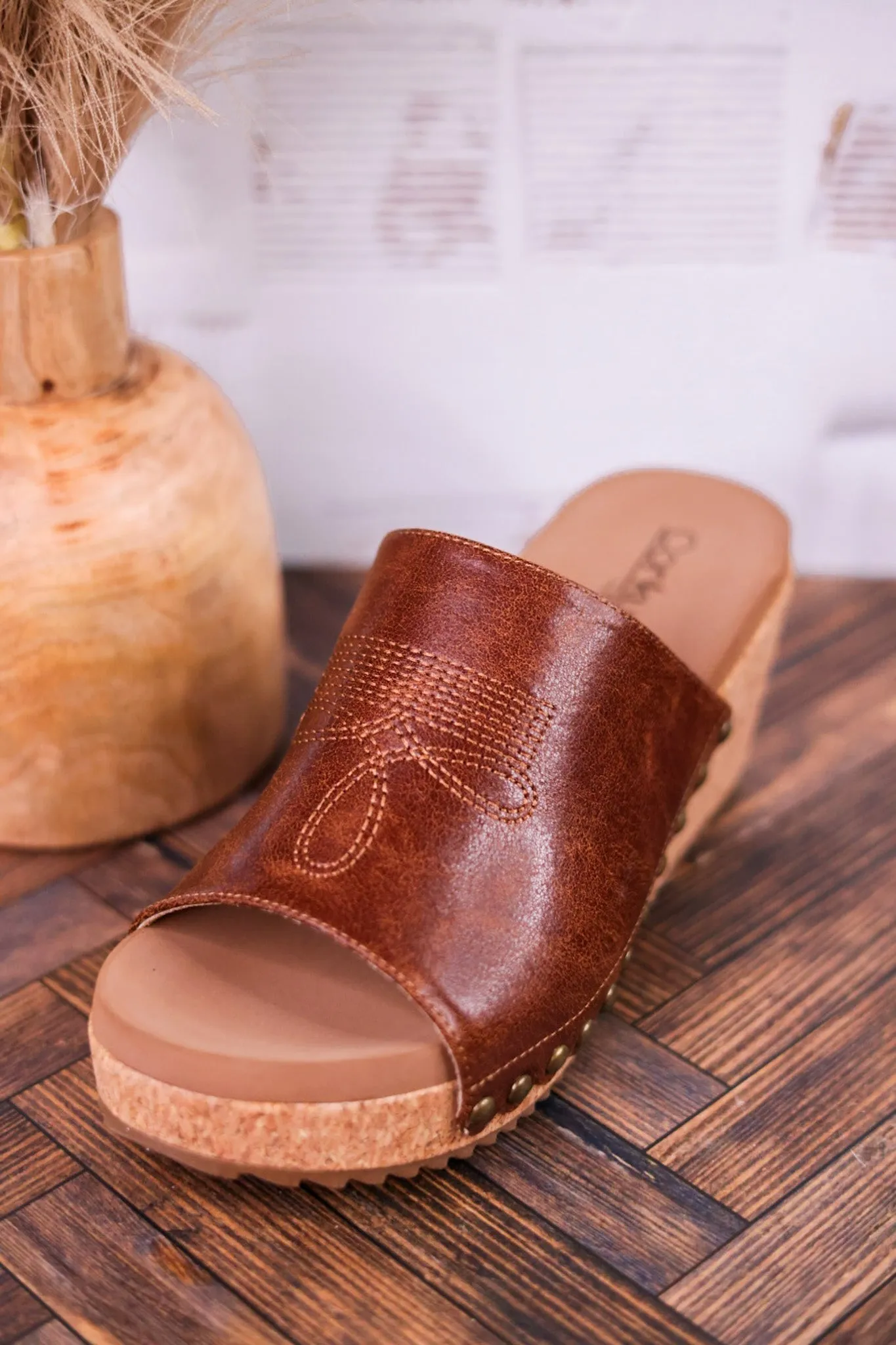 Saddle Up Brown Wedges