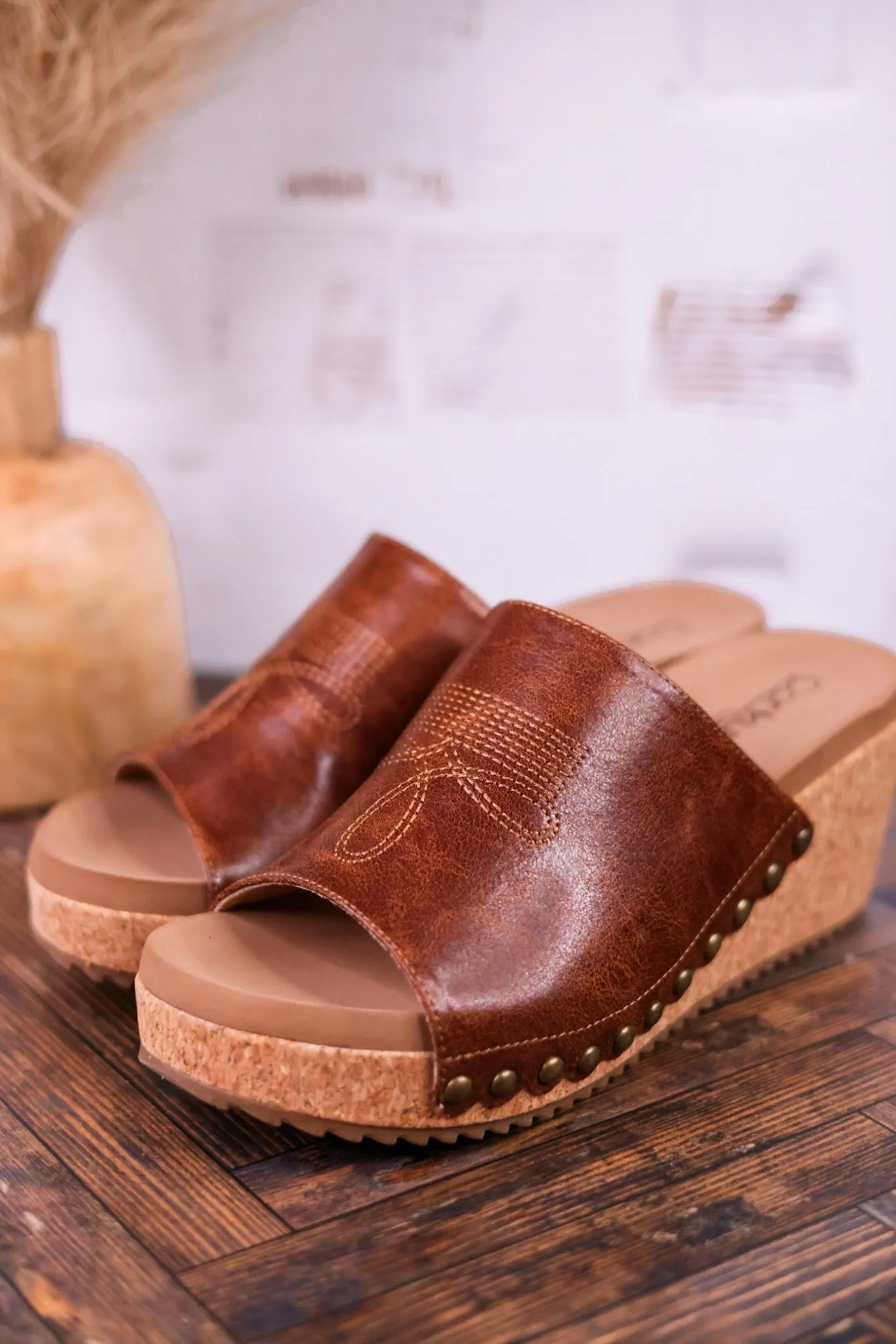 Saddle Up Brown Wedges