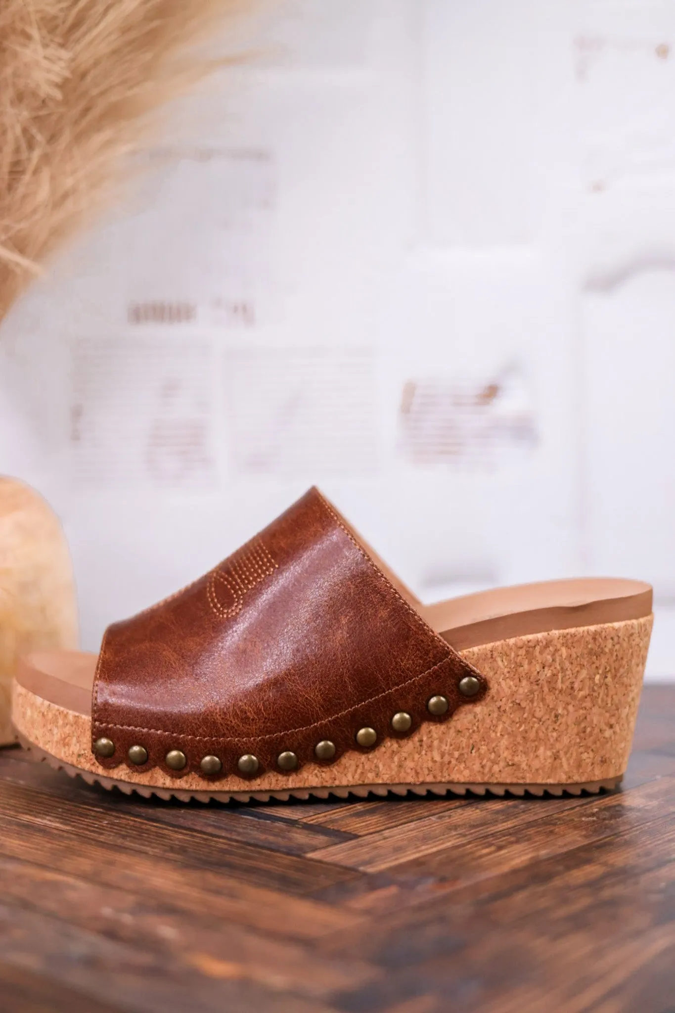 Saddle Up Brown Wedges
