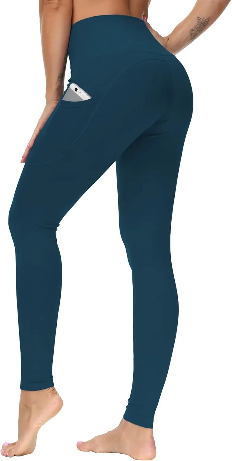 THE GYM PEOPLE Thick High Waist Yoga Pants with Pockets, Tummy Control Workout Running Yoga Leggings for Women
