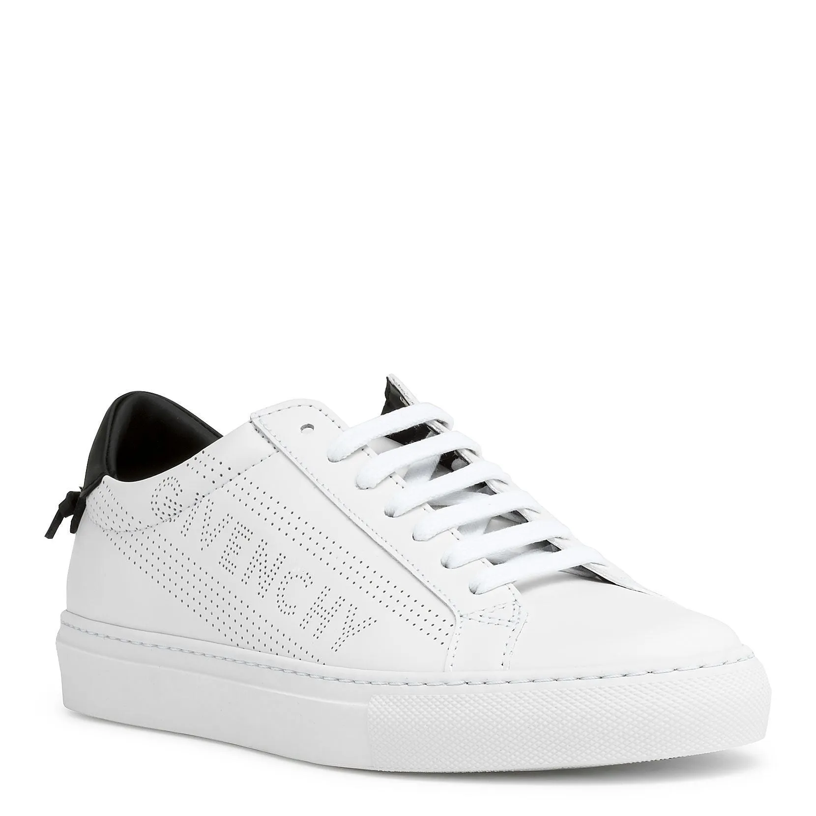 Urban street white perforated logo sneakers