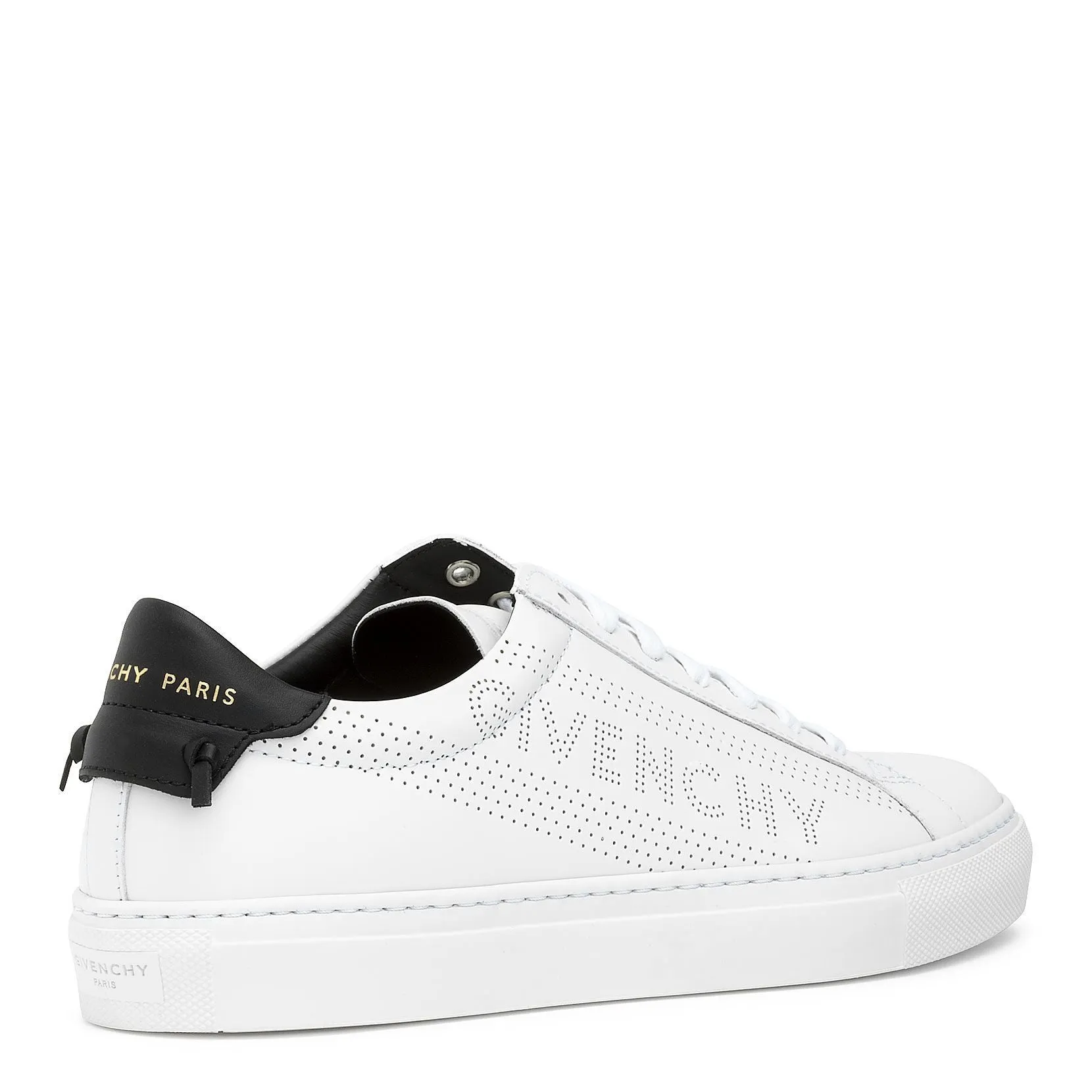 Urban street white perforated logo sneakers