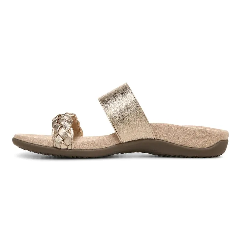Vionic Women's Jeanne Slide Sandals- Gold Metallic