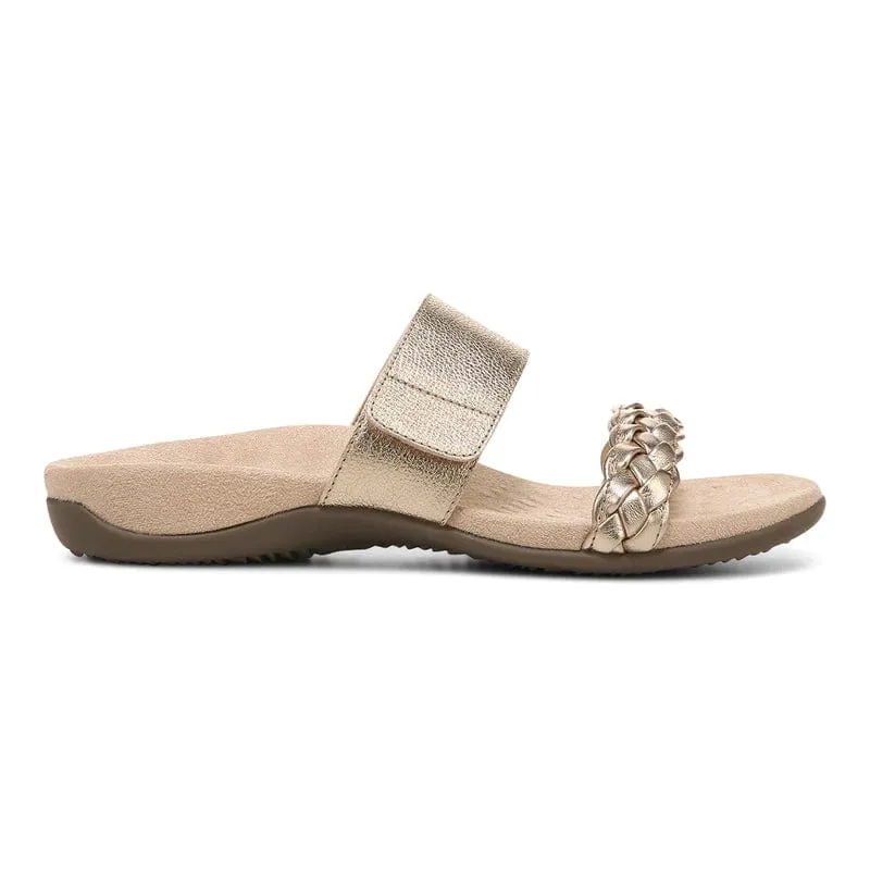 Vionic Women's Jeanne Slide Sandals- Gold Metallic