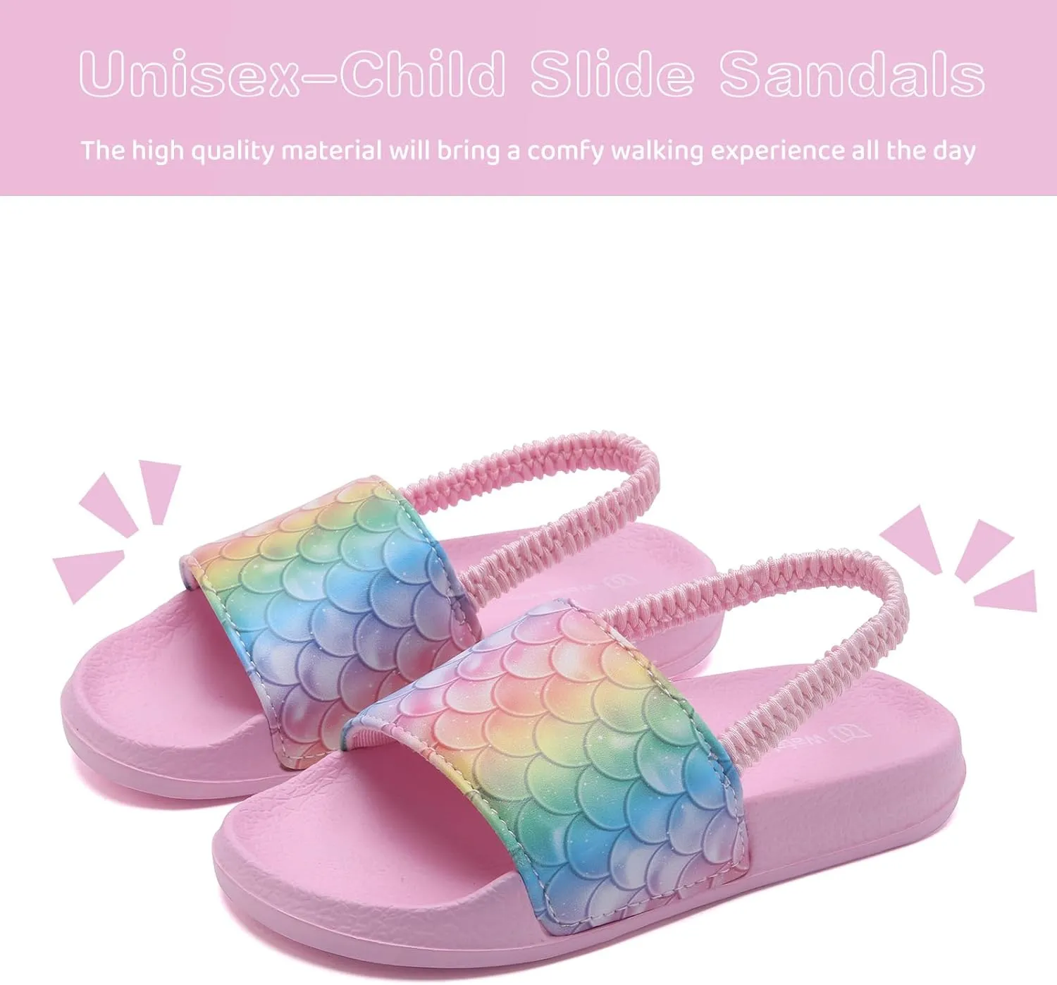 WateLves Toddler Boys Girls Slides Sandals for Swim Beach Kids Water Shoes Casual Summer Slippers