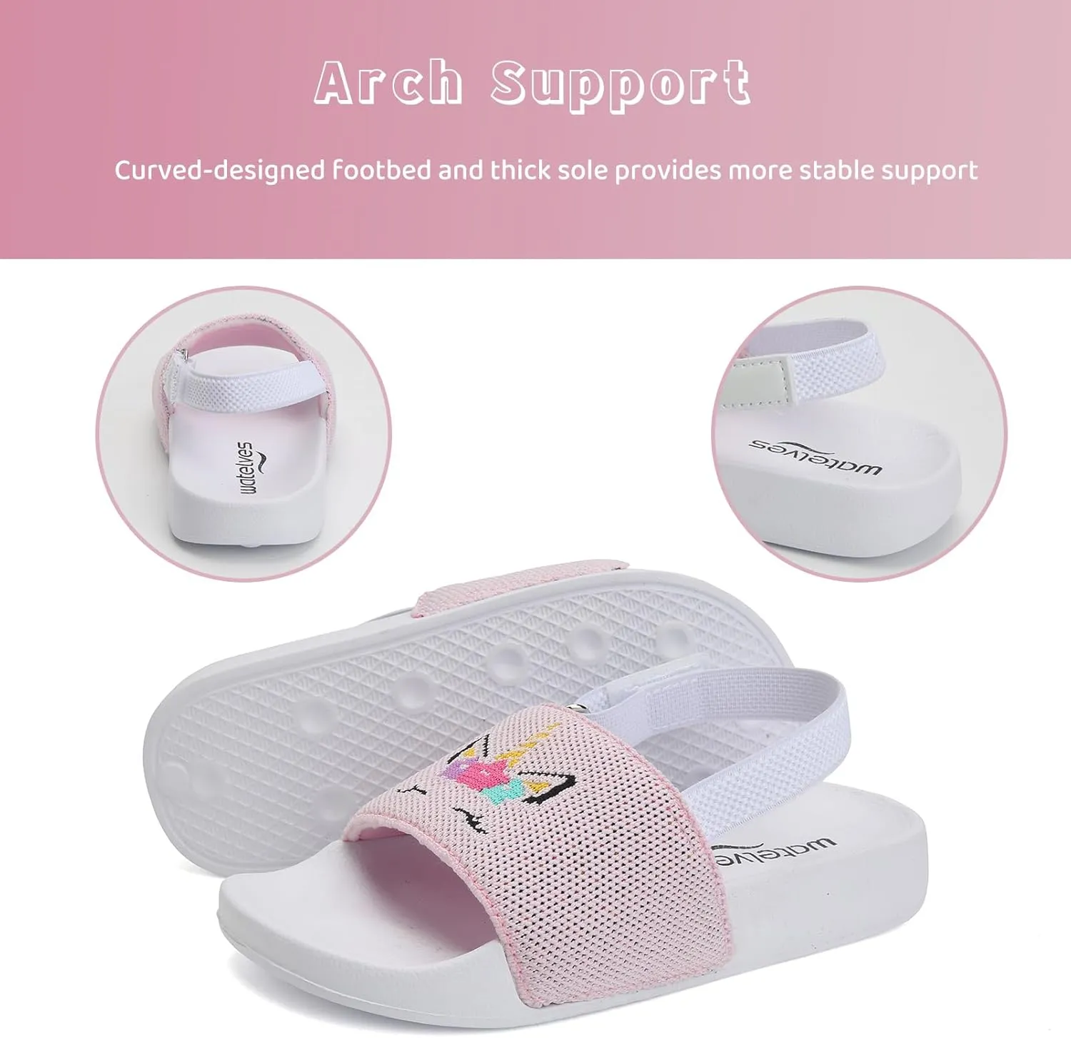 WateLves Toddler Boys Girls Slides Sandals for Swim Beach Kids Water Shoes Casual Summer Slippers