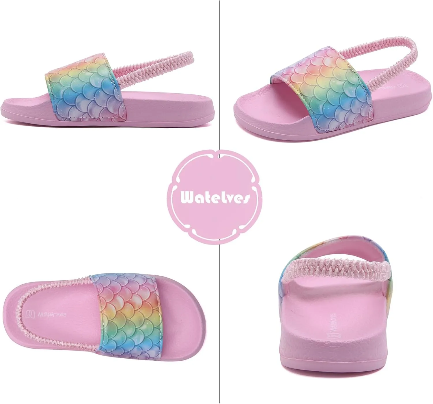 WateLves Toddler Boys Girls Slides Sandals for Swim Beach Kids Water Shoes Casual Summer Slippers