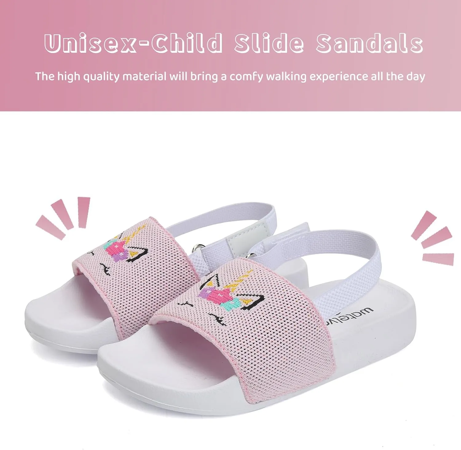WateLves Toddler Boys Girls Slides Sandals for Swim Beach Kids Water Shoes Casual Summer Slippers
