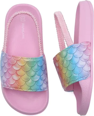 WateLves Toddler Boys Girls Slides Sandals for Swim Beach Kids Water Shoes Casual Summer Slippers